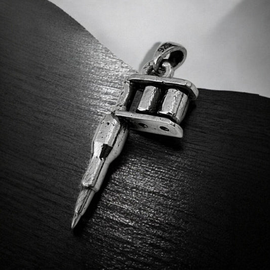 Tattoo Machine Pendant Necklace | 925 Sterling silver | Tattoo gun gift