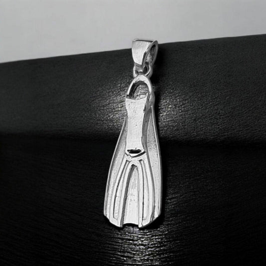 Diver Fin Pendant  Scuba Diving Jewelry   Unisex  Sterling Silver