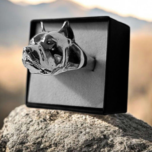 Pitbull Ring : statement  handmade 925 Sterling Silver