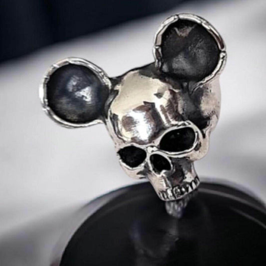 Mouse Skull Ring: Gothic Statement piece - 925 Sterling Silver