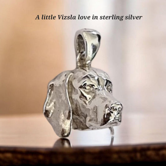 Vizsla Hungarian Pointer Pendant , 925 Sterling Silver