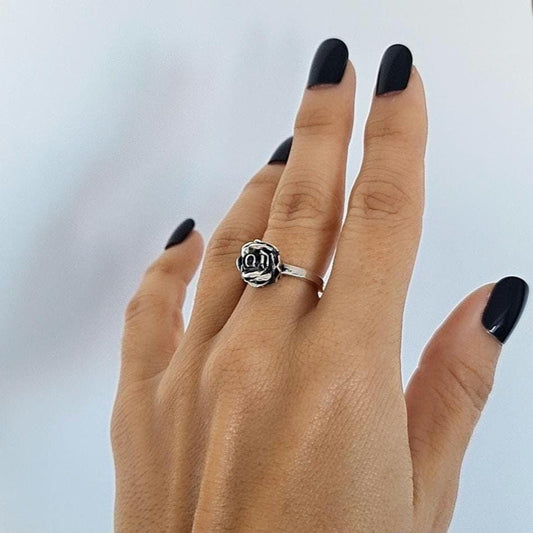 Sterling Silver Rose Ring, Handmade Floral ring , Romantic Gift for Her