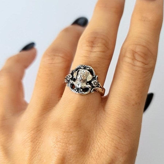 Baroque Labrador Ring  Sterling Silver  Vintage Style Retriever Jewelry
