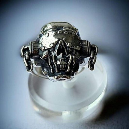 MEGADEATH Vic Rattlehead Skull Ring - 925 Sterling Silver - Biker Jewelry