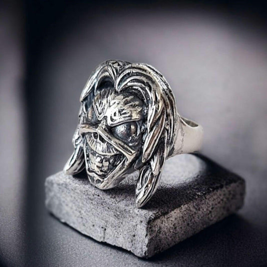 IRON MAIDEN KILLERS EDDIE Ring: 925 Sterling Silver- Biker Rock Jewelry
