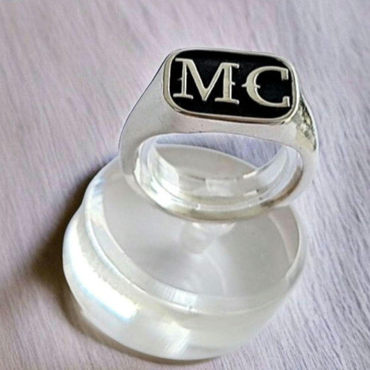 MC Ring : 925 Sterling Silver - Edgy Outlaw Motorcycle Jewelry