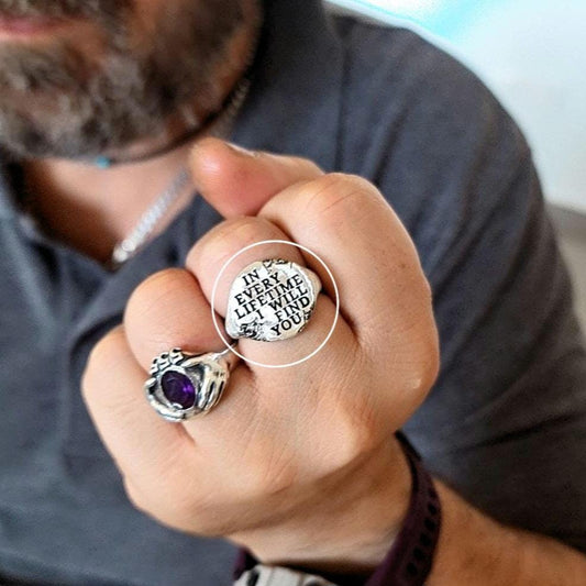 Sterling Silver Quote Ring  “In Every Lifetime I Will Find You Alternative Signet Ring