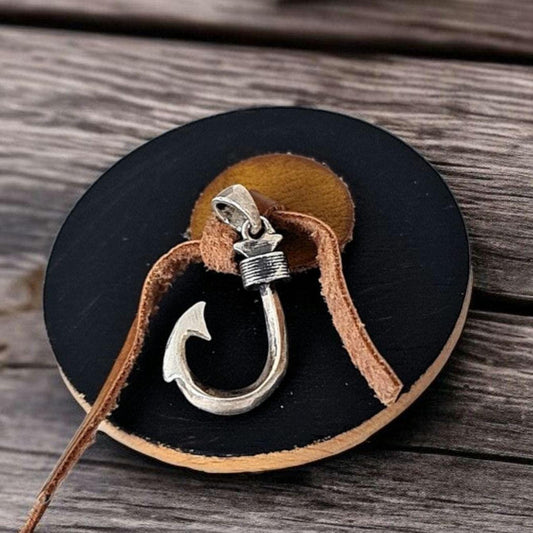 Hawaiian Fish Hook Pendant: Makau Charm Sterling Silver