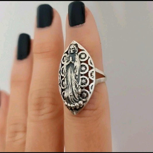 La Santa Muerte Ring  Gothic jewelry - 925 Sterling Silver
