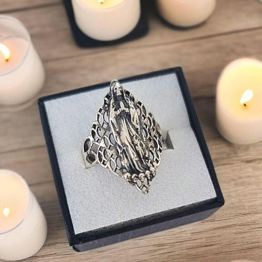 Santa Muerte Ring  Handmade 925 Sterling Silver