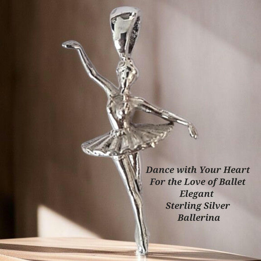 Ballerina Pendant , Ballet Dancer Jewelry, 925 Sterling Silver