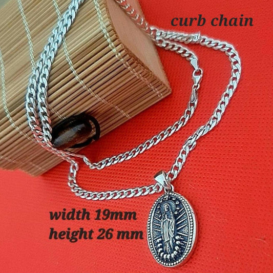 La Santa Muerte Pendant  :  Handmade 925 Sterling Silver
