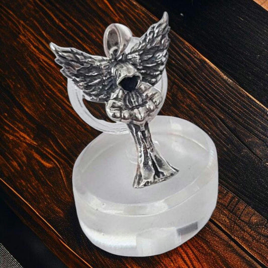 Fallen Angel Lucifer-inspired figure Pendant Sterling Silver | Gothic winged Angel