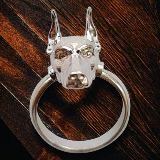 Doberman Pinscher Ring: Handmade 925 Silver