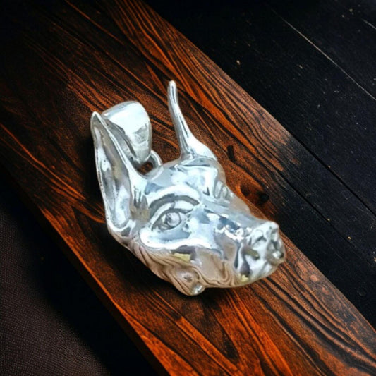 Doberman Pinscher Pendant Necklace - 925 Sterling Silver