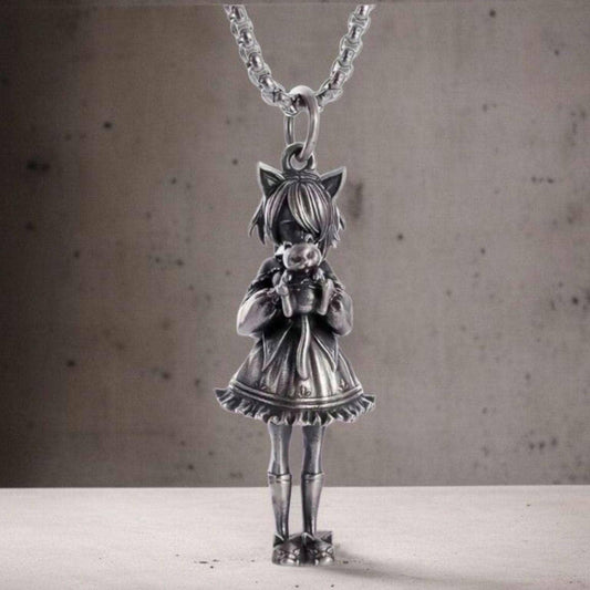 Cat girl Necklace:  gift for Cat Lovers