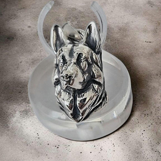 Large German Shepherd Pendant : Sterling Silver   Statement Jewelry