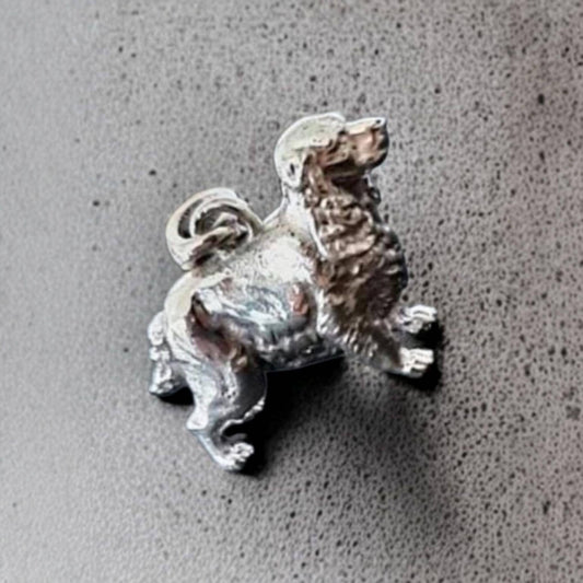 Cocker Spaniel Figurine Pendant, 925 Sterling Silver heavyweight