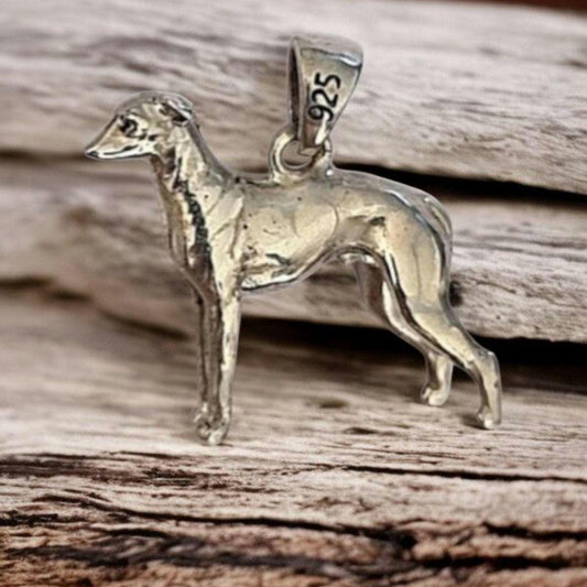 Greyhound Pendant N,  solid Figurine 925 Silver, Sighthound Jewelry