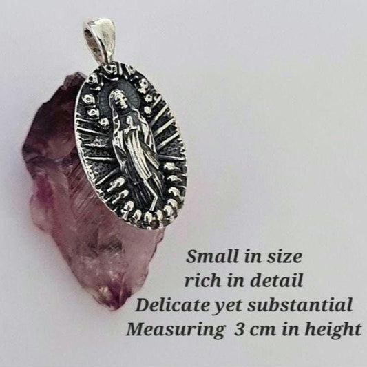 La Santa Muerte Pendant | Handmade 925 Sterling Silver | Tiny 3cm