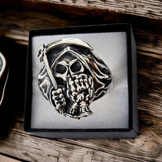 Grim Reaper Ring 925 Sterling Silver | Gothic Skull Ring | Death Ring