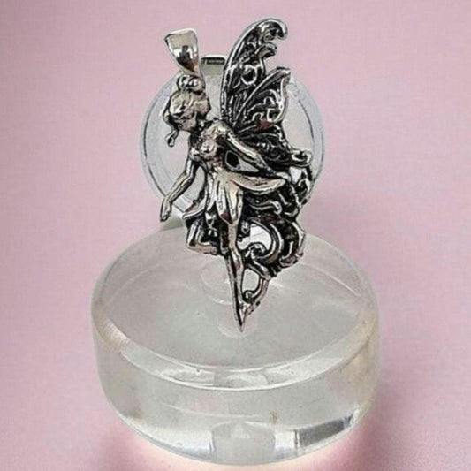 Fairy Pendant Necklace, Handmade 925 Sterling Silver ,  Pixie Jewelry