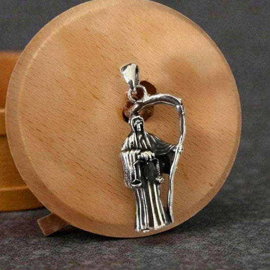 Santa Muerte pendant necklace - Handmade 925 Sterling Silver