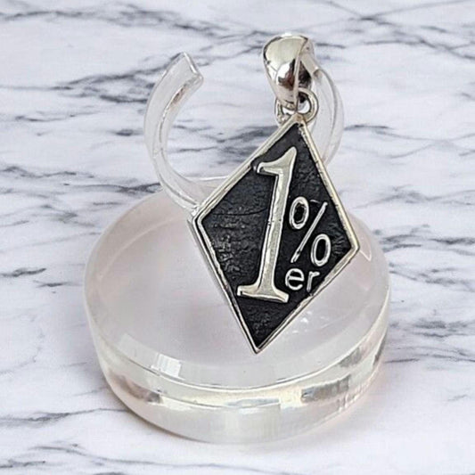 Outlaw Biker Pendant, handmade 925 Sterling Silver , Motorcycle Jewelry,