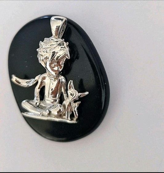Little Prince and Fox Pendant  925 Sterling Silver   Le petit charm