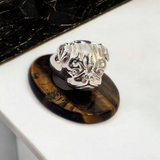 Pug Ring : handmade 925 Sterling Silver -  Dog Jewelry