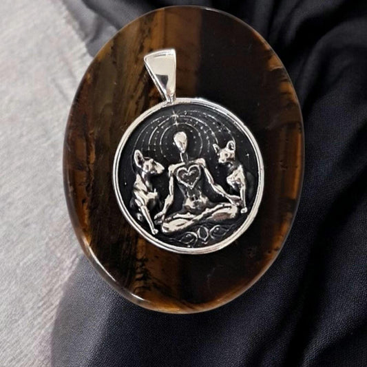 Animal Communication Pendant, Sterling Silver Cat & Dog Necklace, Human Animal Connection Jewelry, Animal Spirit