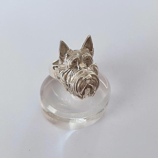 Scottish Terrier Ring: 925 Sterling Silver - Statement Scottie  Jewelry