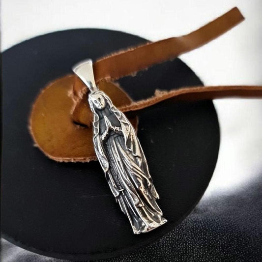 Holy Mary Pendant, handmade 925 Sterling Silver, Virgin Mary Religious Necklace,  Christian Jewelry