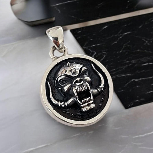 MOTORHEAD Snaggletooth War Pig Pendant  Solid 925 Sterling Silver