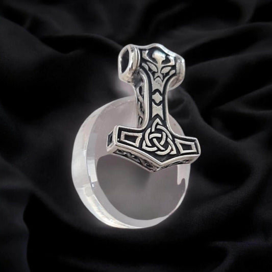 Thor's Hammer pendant: Handmade Mjolnir  Sterling Silver Viking jewellery